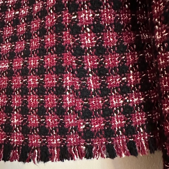 New Hugo Boss Johella Modern Tweed Cotton Blend Jacket. Red. Size 4 - Picture 6 of 15